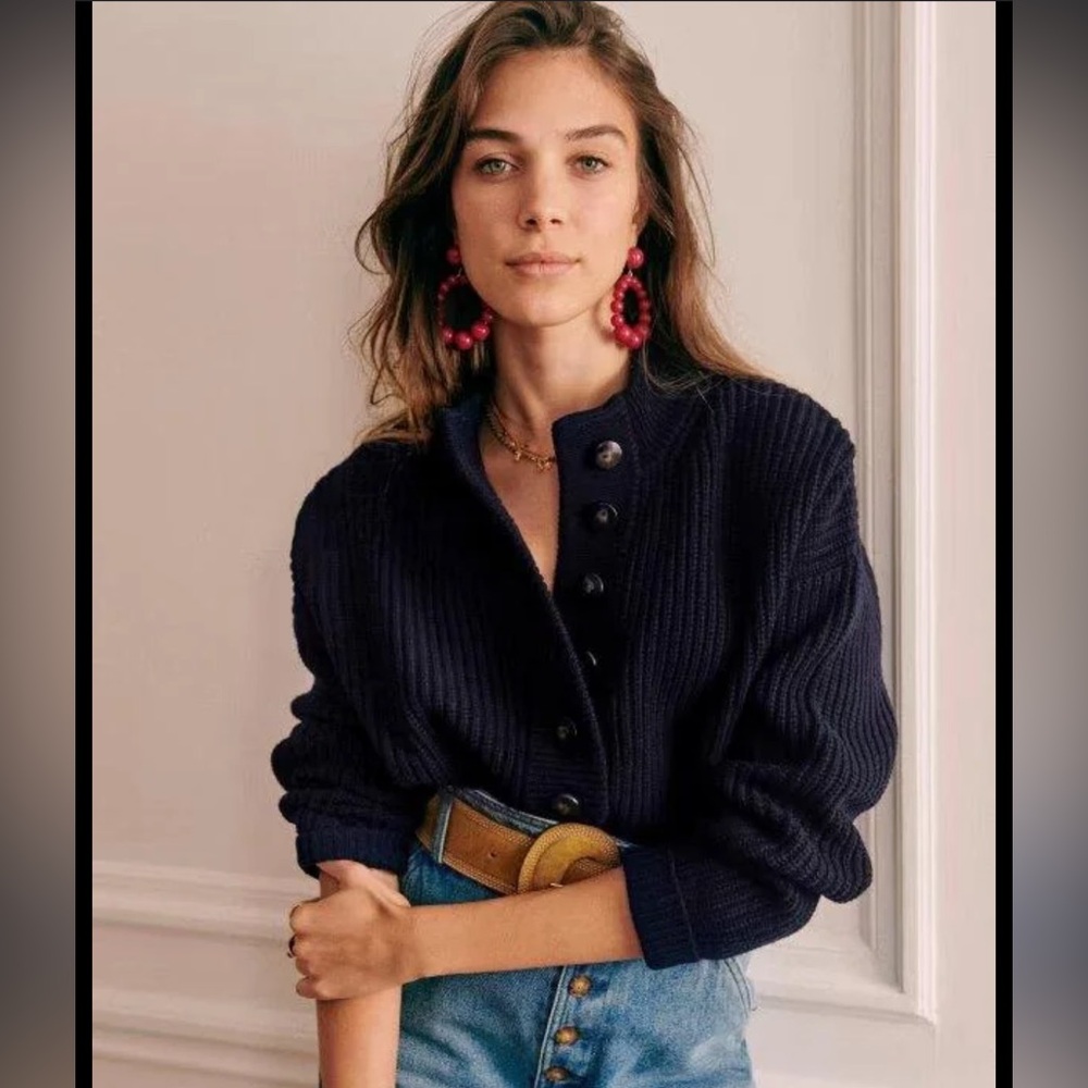 NWT Sézane Lucas Jumper Size- Marine - Size XS